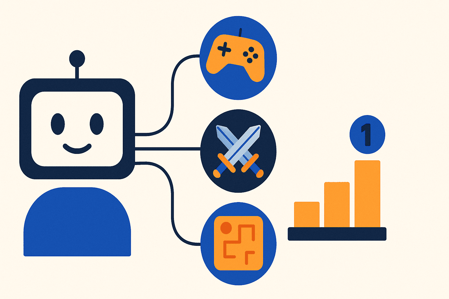 AI assistant recommending mobile games in a chat answer, illustrating AI discoverability for mobile games