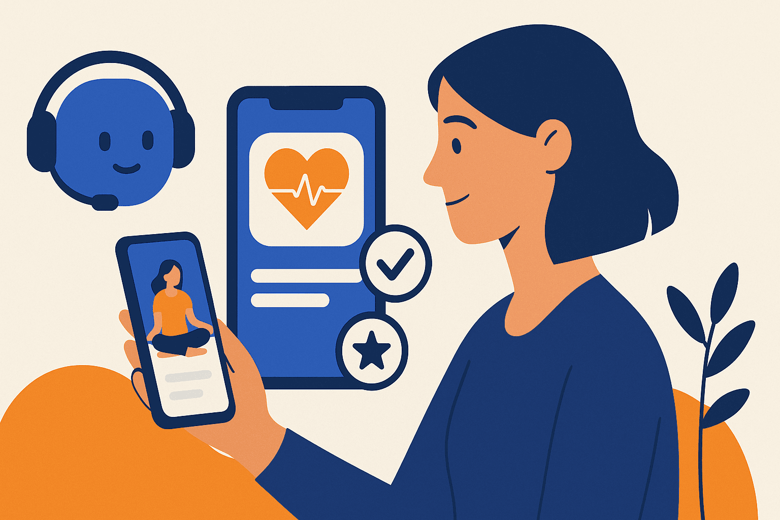 AI assistant recommending a credible, well-sourced wellness app, illustrating AI discoverability for wellness apps