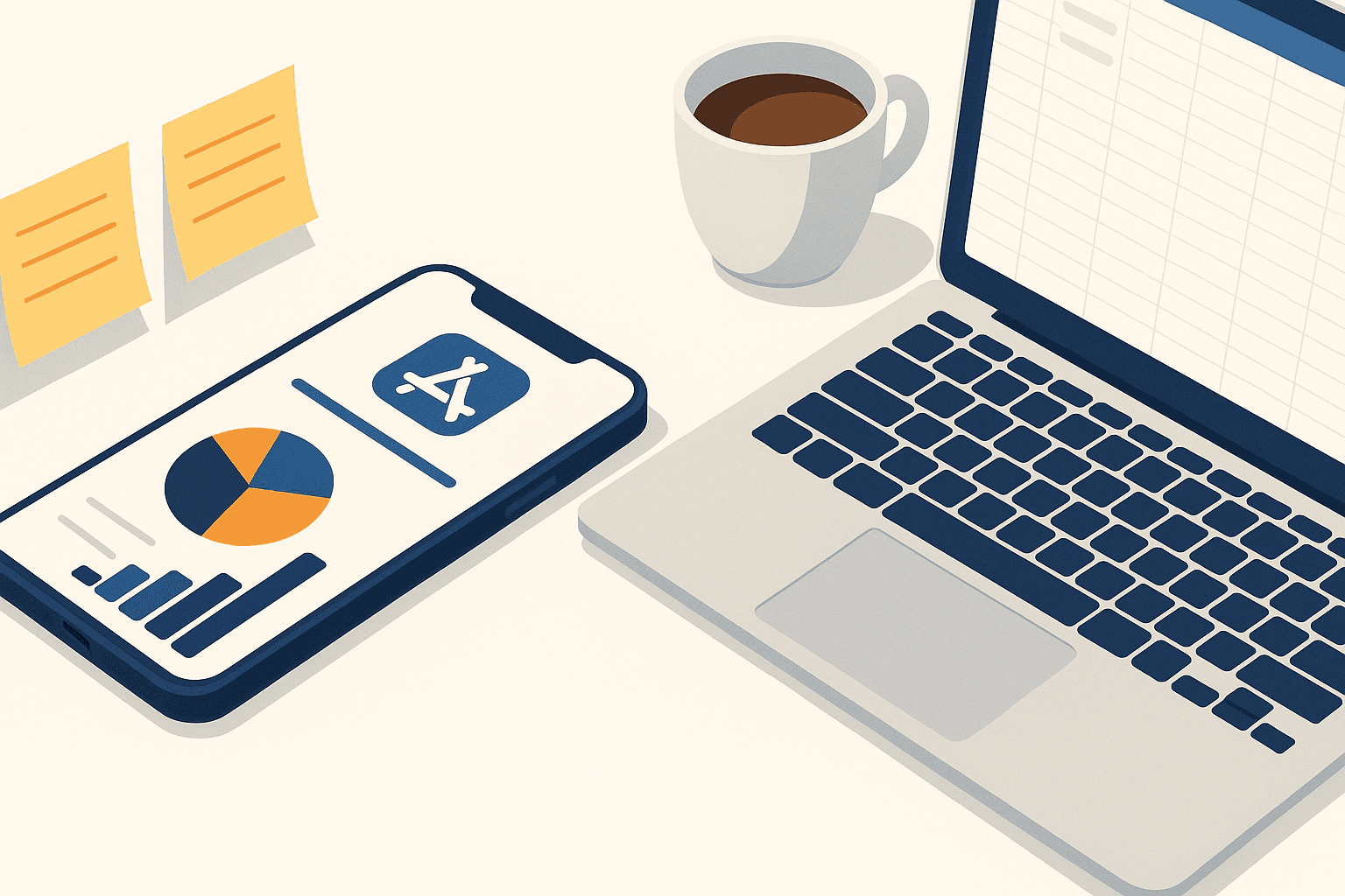 Mobile app dashboard showing growth metrics and the phrase how to increase app downloads conceptually