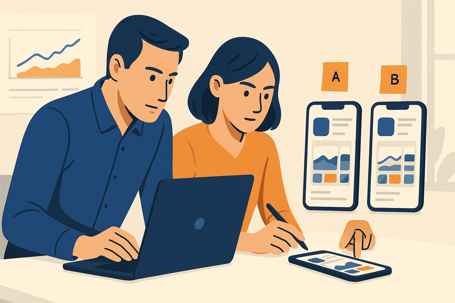 Product manager reviewing app store conversion metrics to improve conversion rate app store