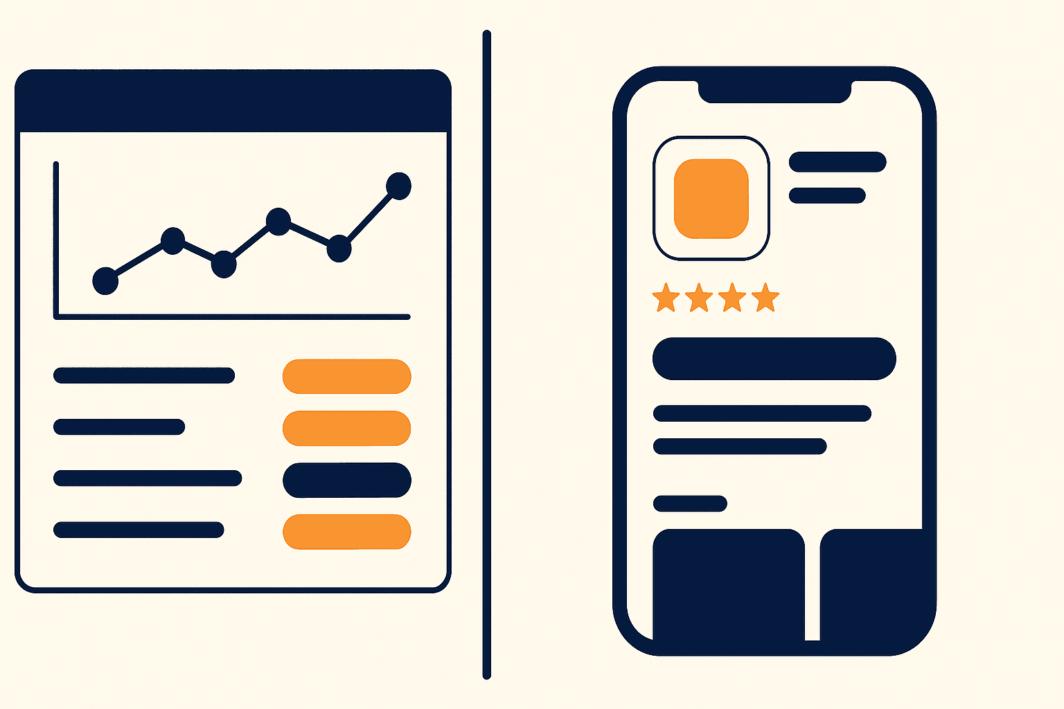 App Radar vs Appeak Pro comparison showing ASO management dashboards versus metadata execution